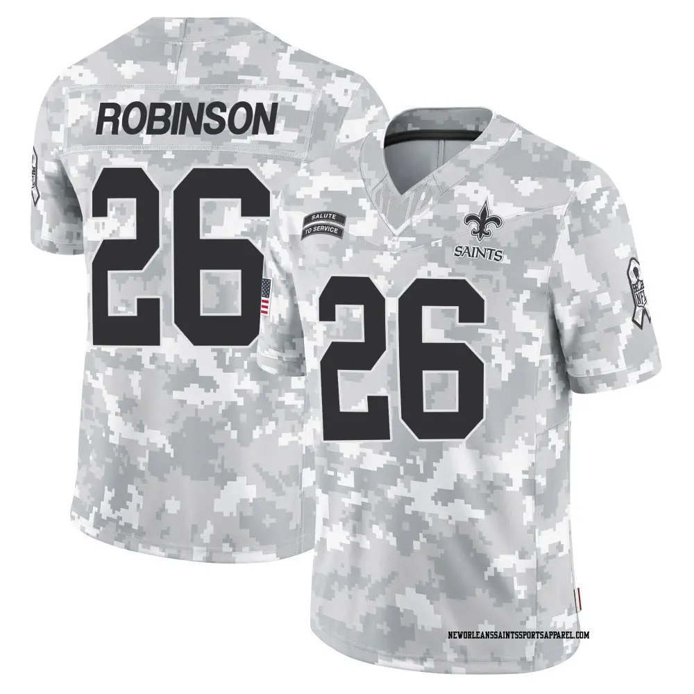 Limited Arctic Camo Men's James Robinson New Orleans Saints 2024 Salute to Service Jersey