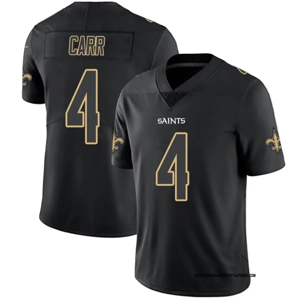 Limited Black Impact Youth Derek Carr New Orleans Saints Jersey Saints Store