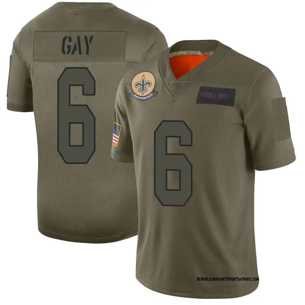 Limited Camo Youth Willie Gay New Orleans Saints 2019 Salute to Service Jersey Saints Store