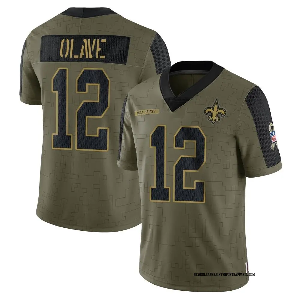 Limited Olive Youth Chris Olave New Orleans Saints 2021 Salute To Service Jersey Saints Store